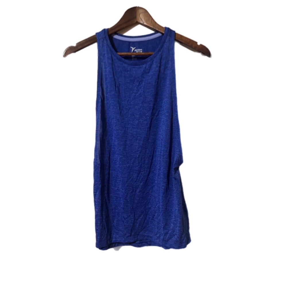 Old Navy Active Go-Dry Tank Top Womens Small Blue Excellent Space Dye Athletic